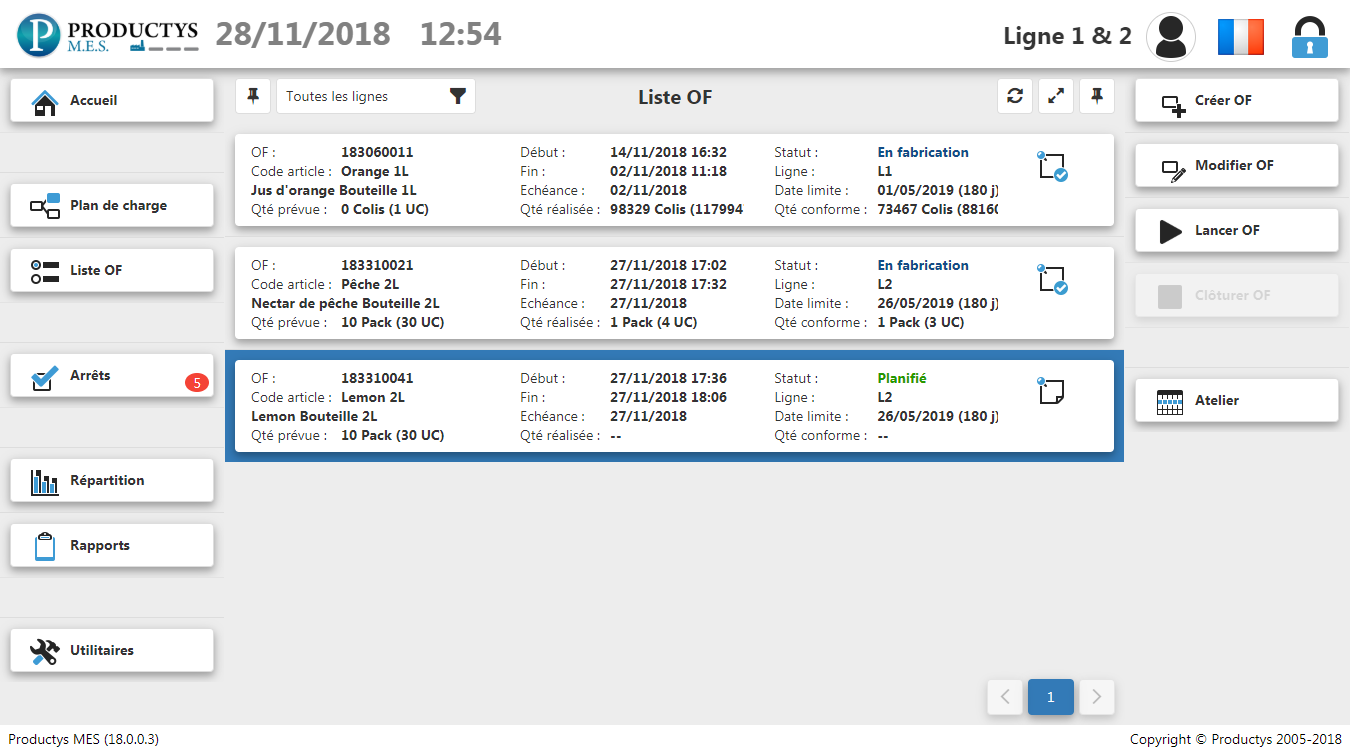 Productys MES - Manager